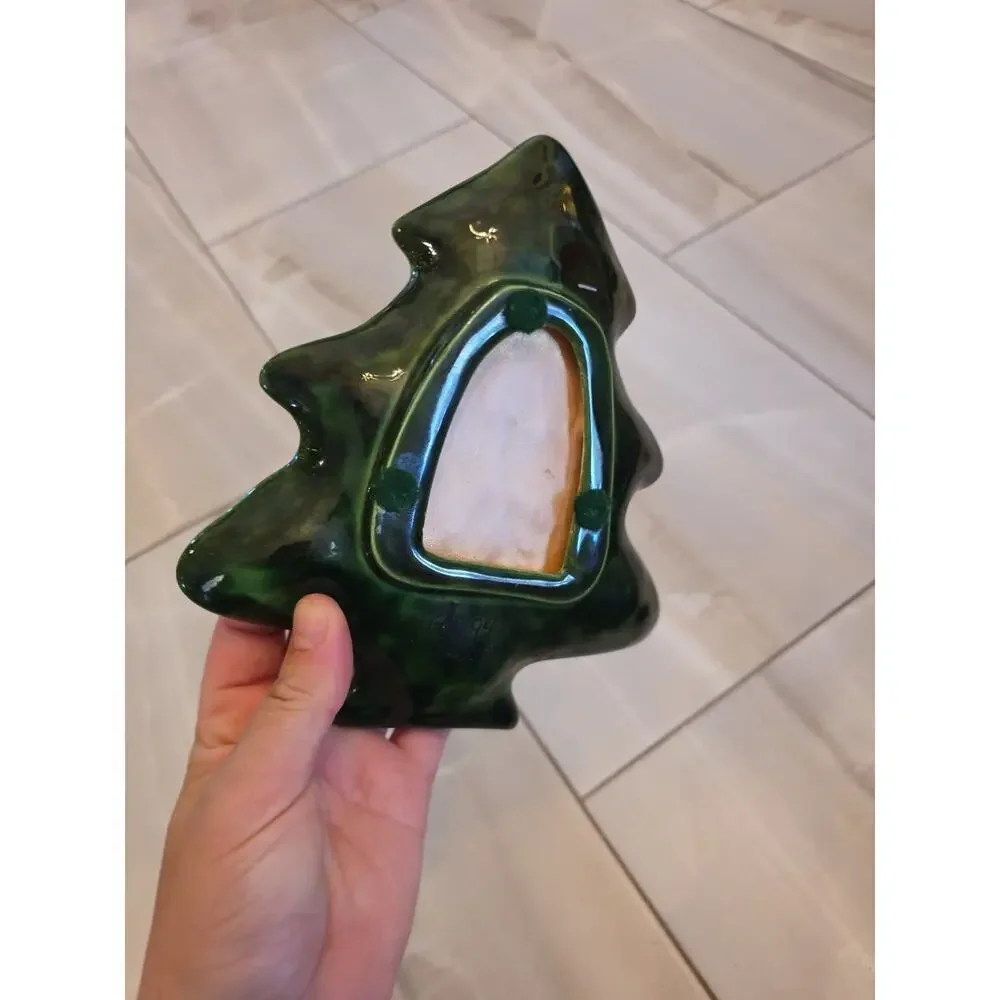 Vintage Lefton Green Holly Christmas Tree Candy Dish , Holly Berries‎ 1971/72